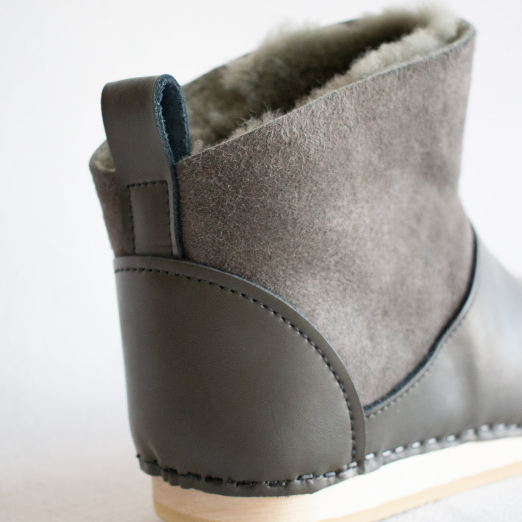No.6 Low Shearling Clog Boot - Storm and Olive