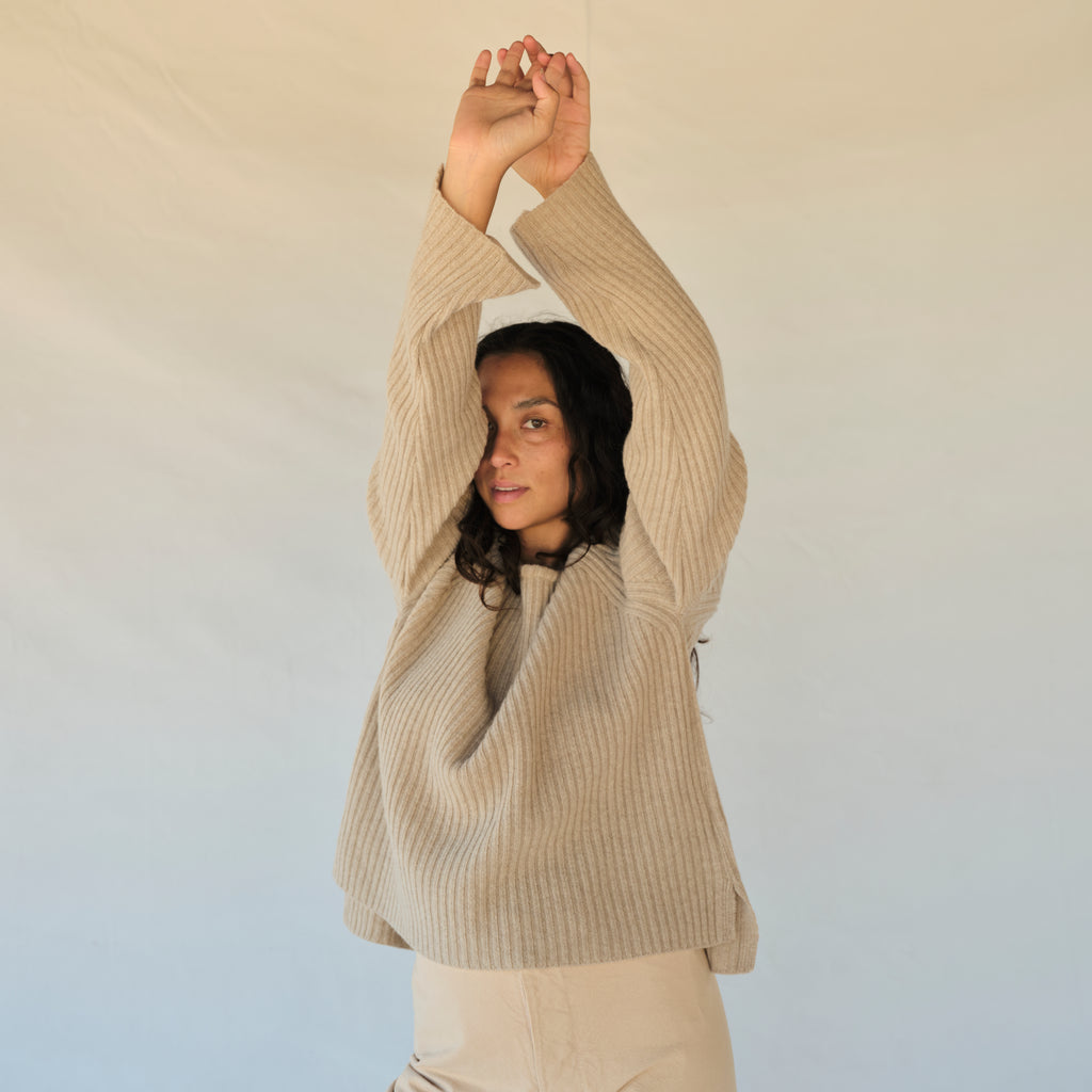 Japan Rib Knit Pullover - Beige