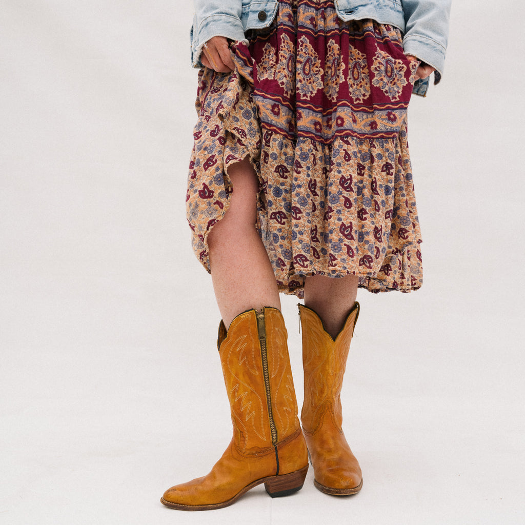 Vintage Zip Up Cowboy Boot