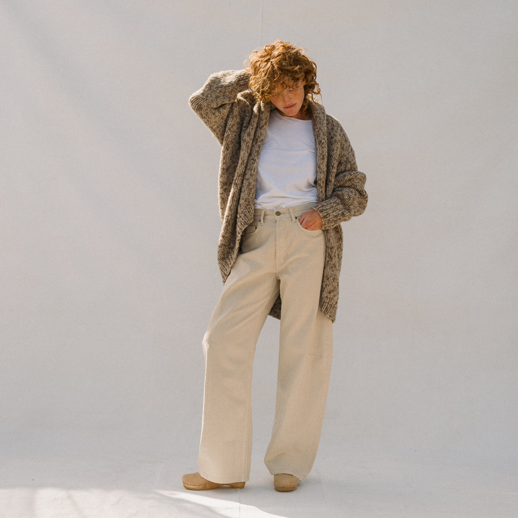 Handknit Paint L/S Cocoon - Tobacco Paint