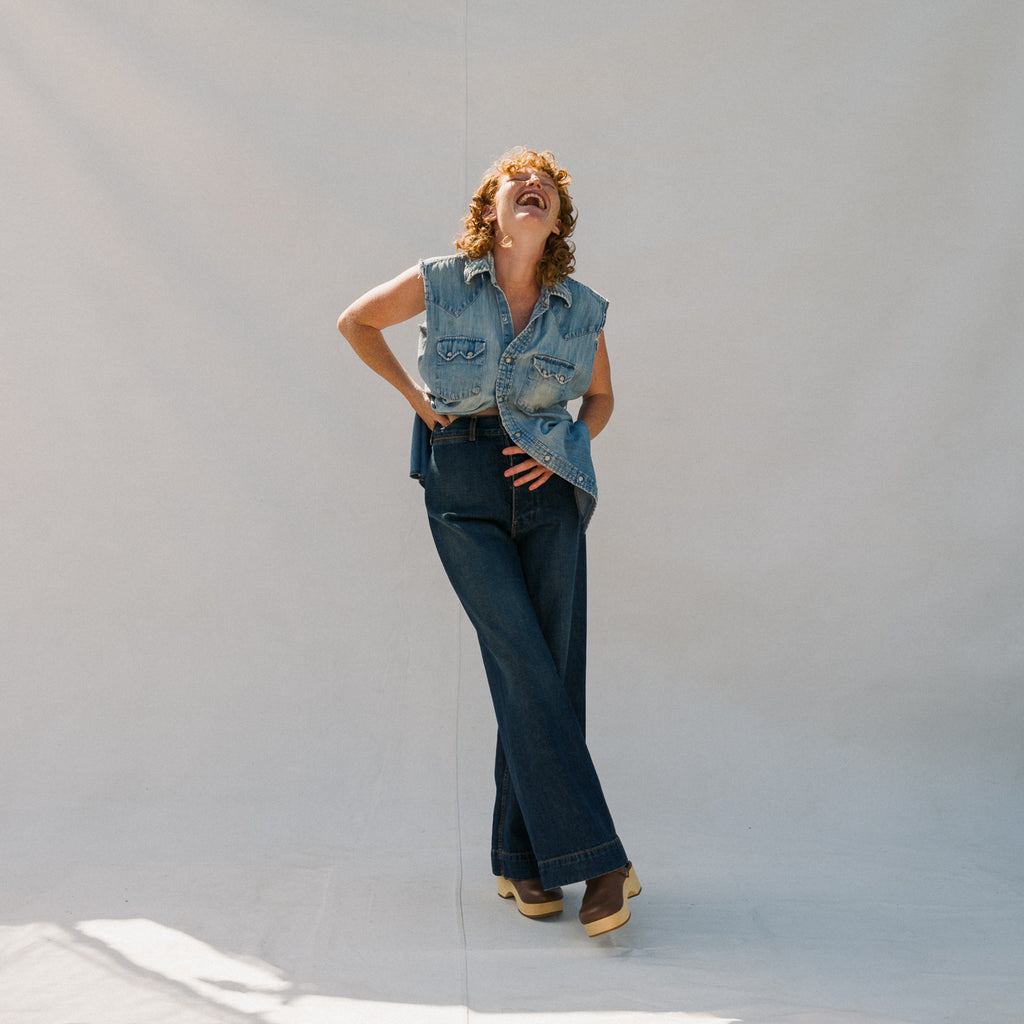 Vintage Denim Cutoff Shirt