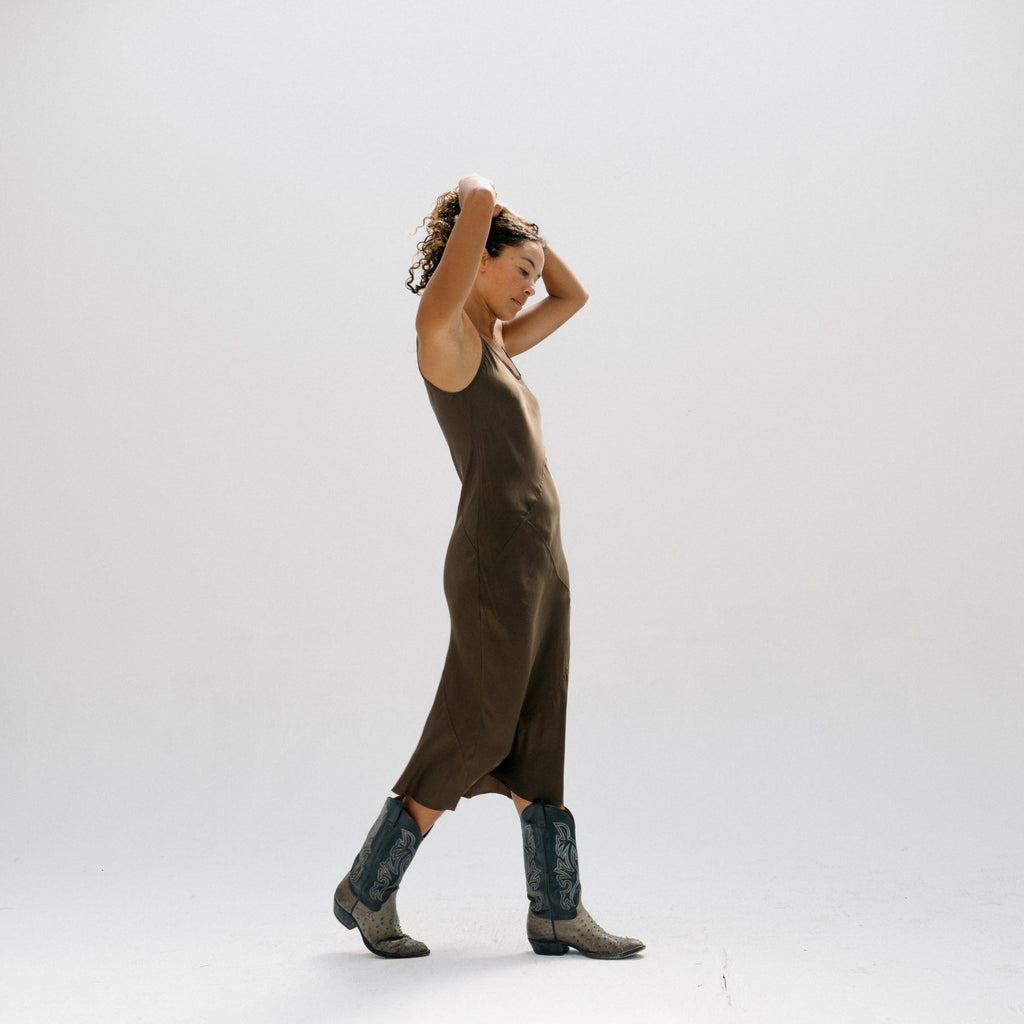 Bias Dress - Olive