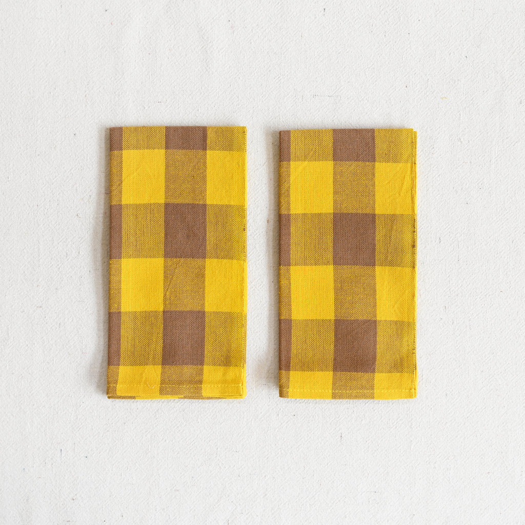 Big Gingham Napkin Pair - Citrine