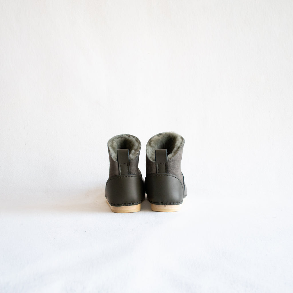 No.6 Low Shearling Clog Boot - Storm and Olive