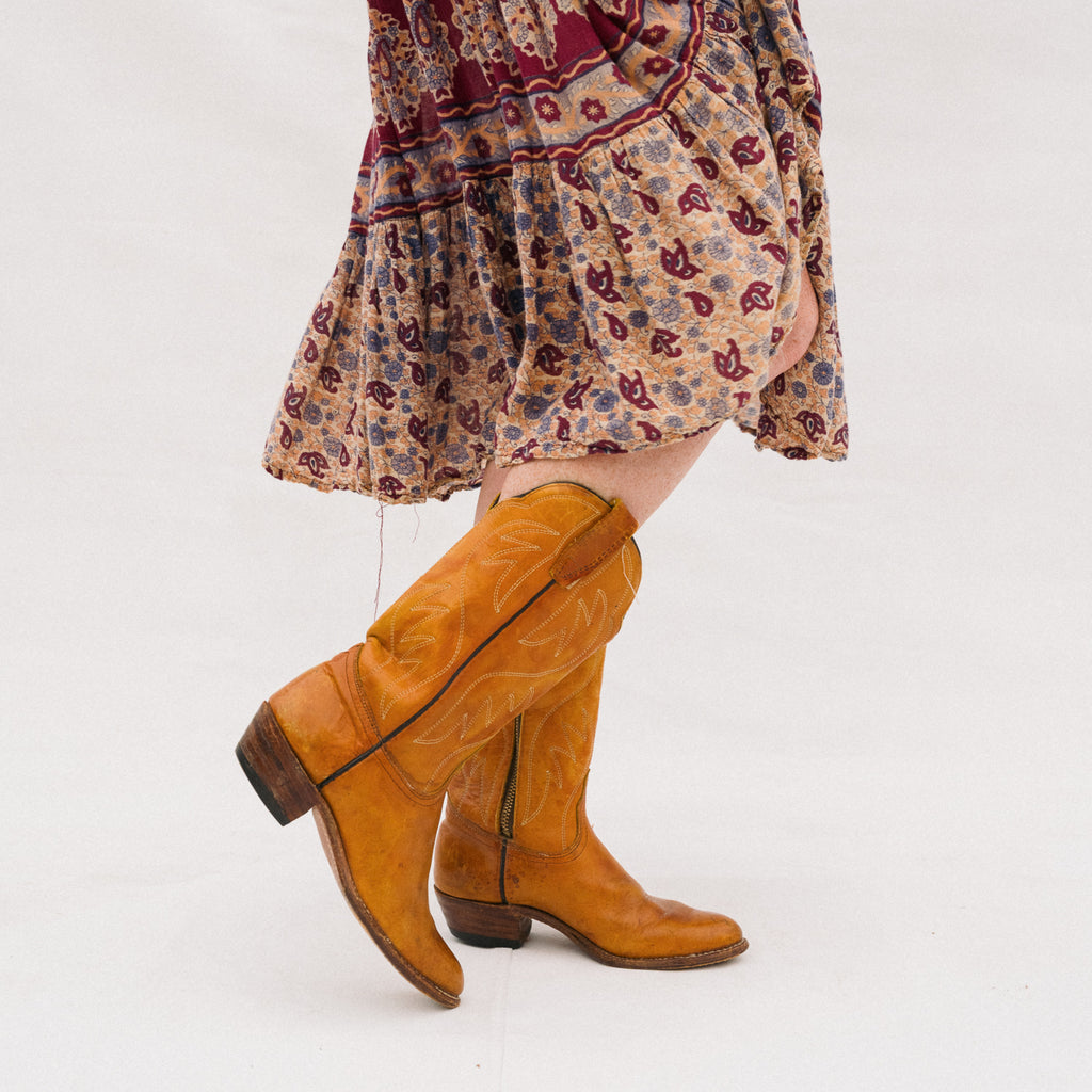 Vintage Zip Up Cowboy Boot