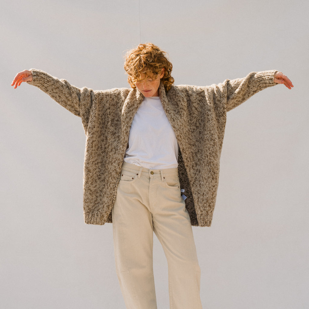Handknit Paint L/S Cocoon - Tobacco Paint
