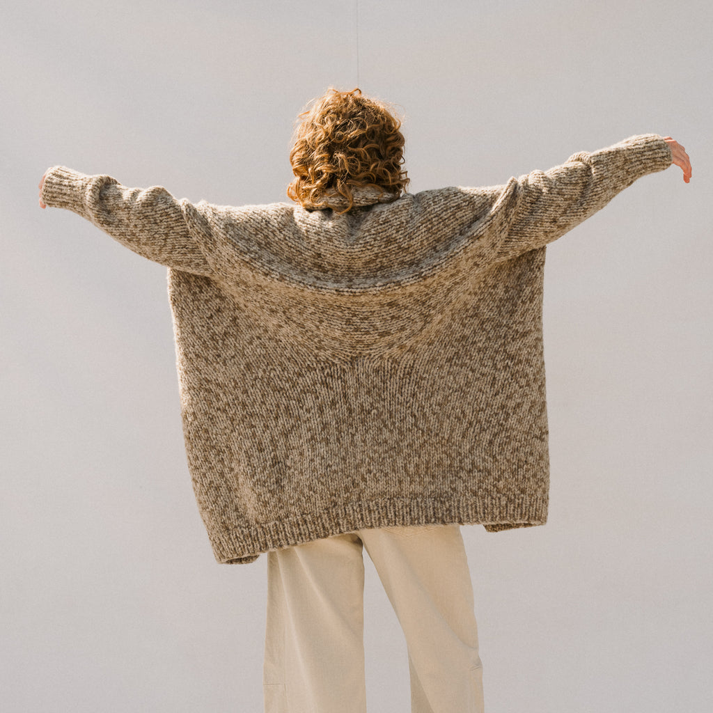 Handknit Paint L/S Cocoon - Tobacco Paint