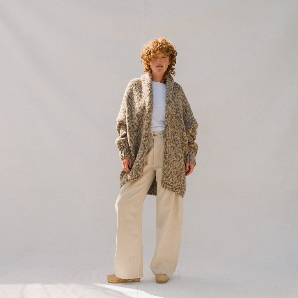 Handknit Paint L/S Cocoon - Tobacco Paint