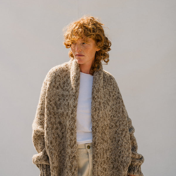 Handknit Paint L/S Cocoon - Tobacco Paint