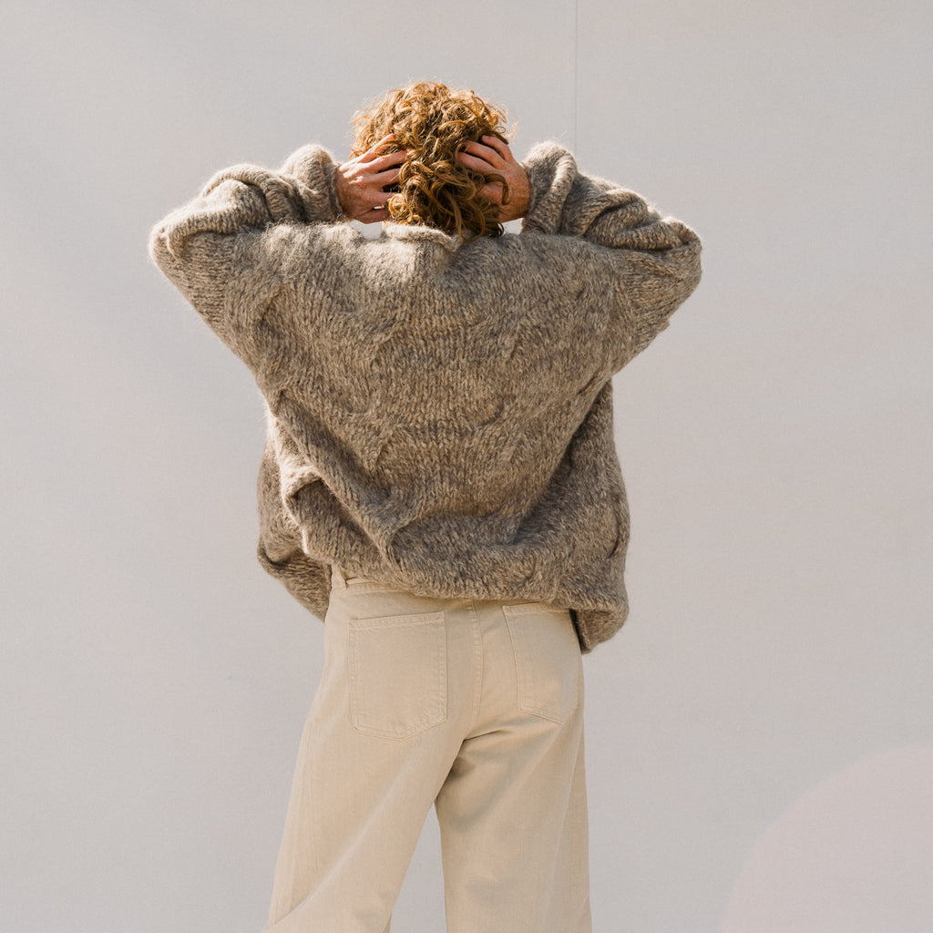 Handknit Cable Rollneck - Marl