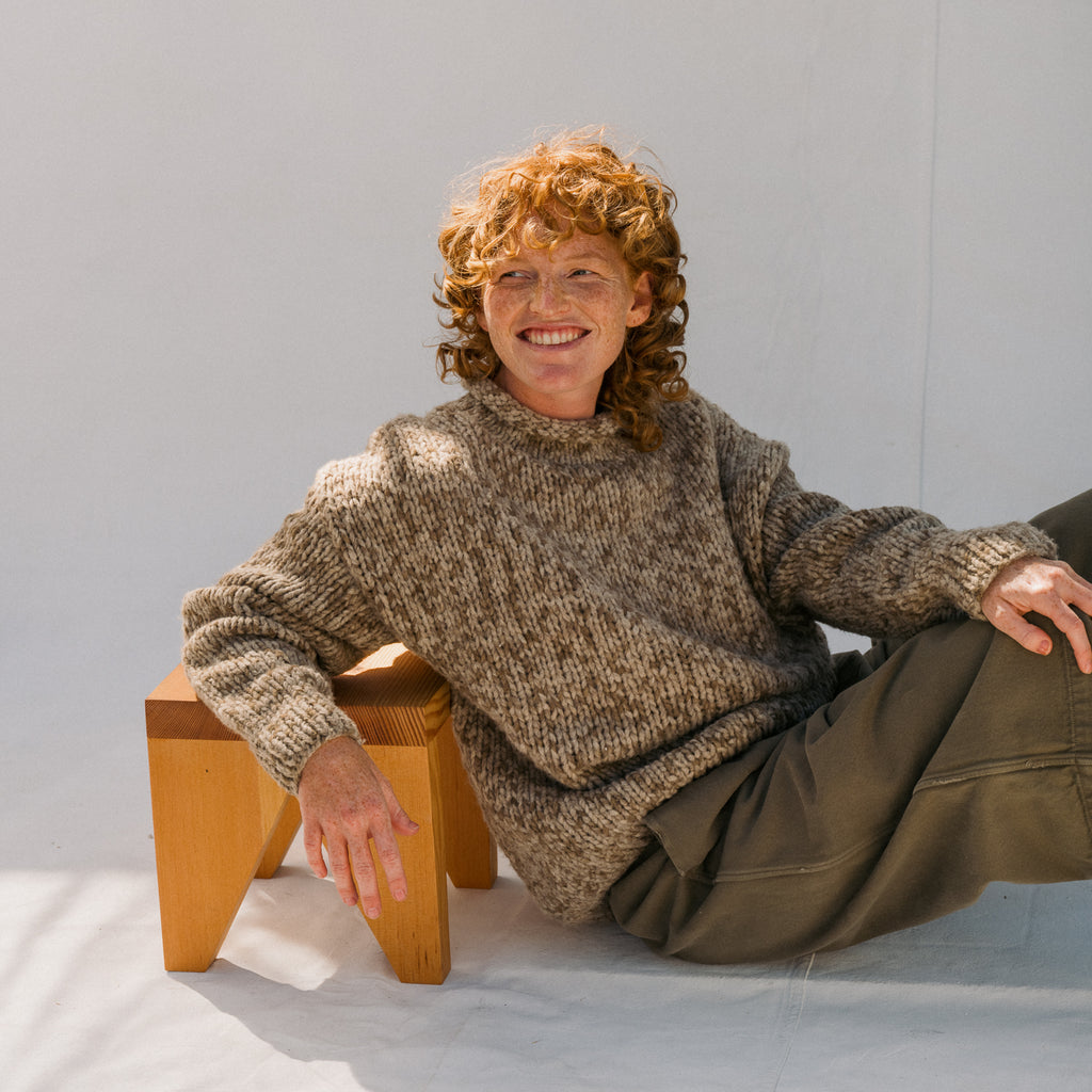 Handknit Paint Rollneck - Tobacco Paint