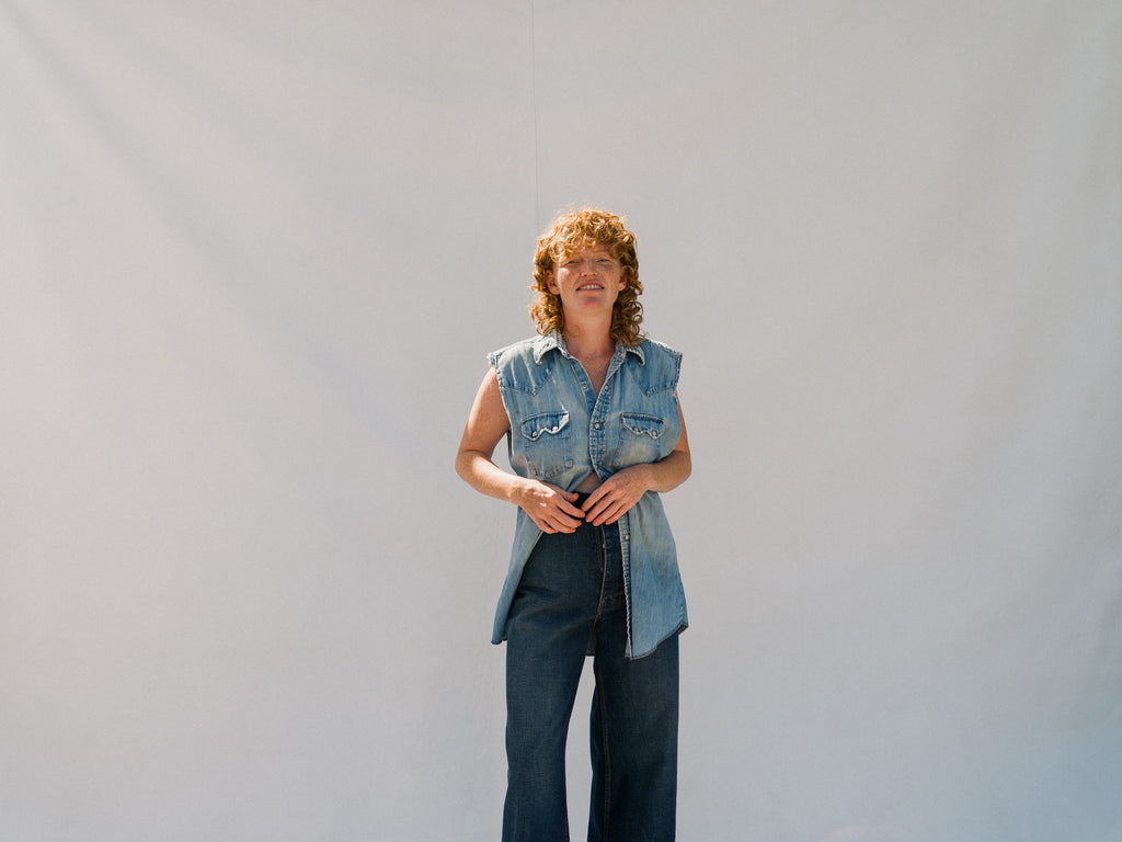 Vintage Denim Cutoff Shirt
