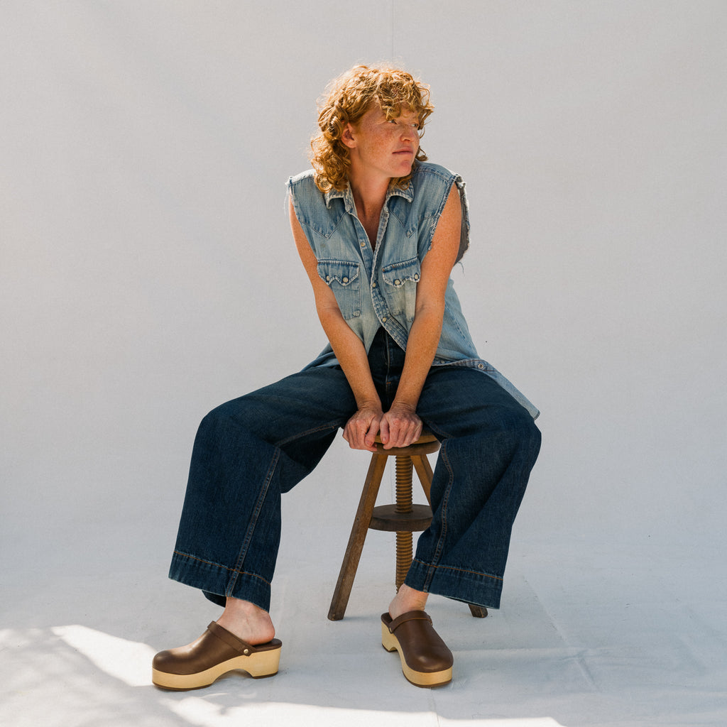 Vintage Denim Cutoff Shirt