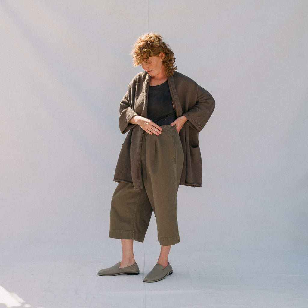 Washed Cropped Trouser - Fatigue