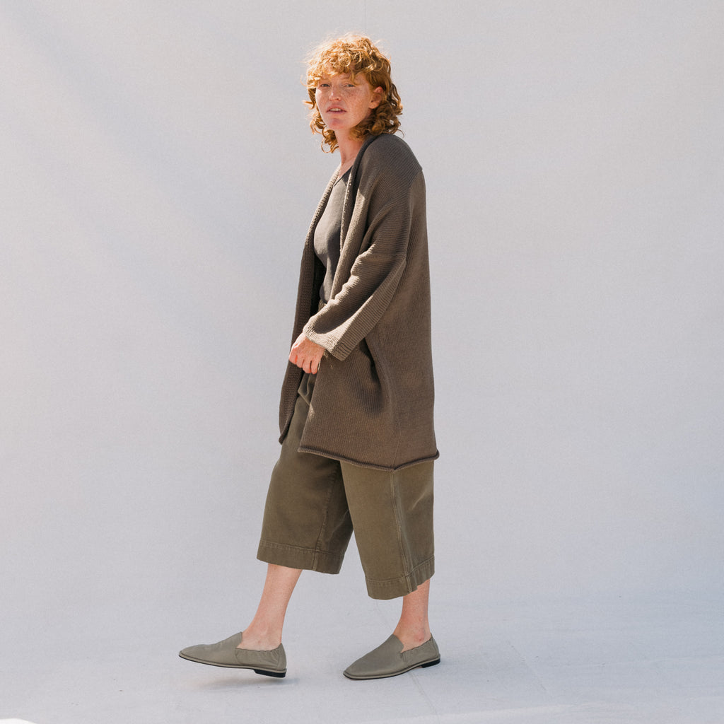 Washed Cropped Trouser - Fatigue