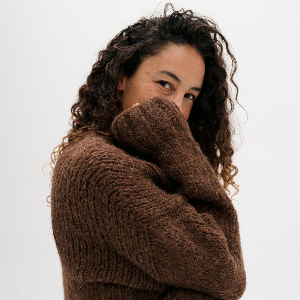 Handknit Mockneck - Rust Melange