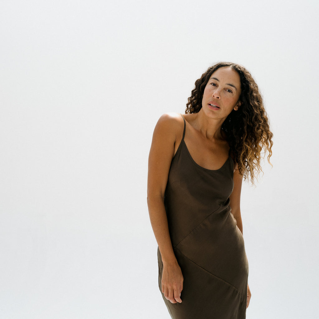 Bias Dress - Olive