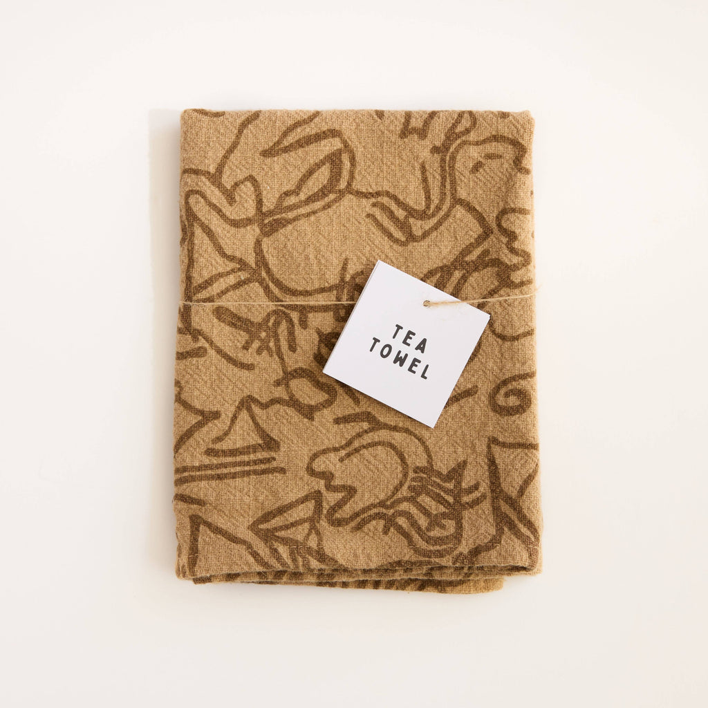 Tea Towel - Stream - Clay - Camel
