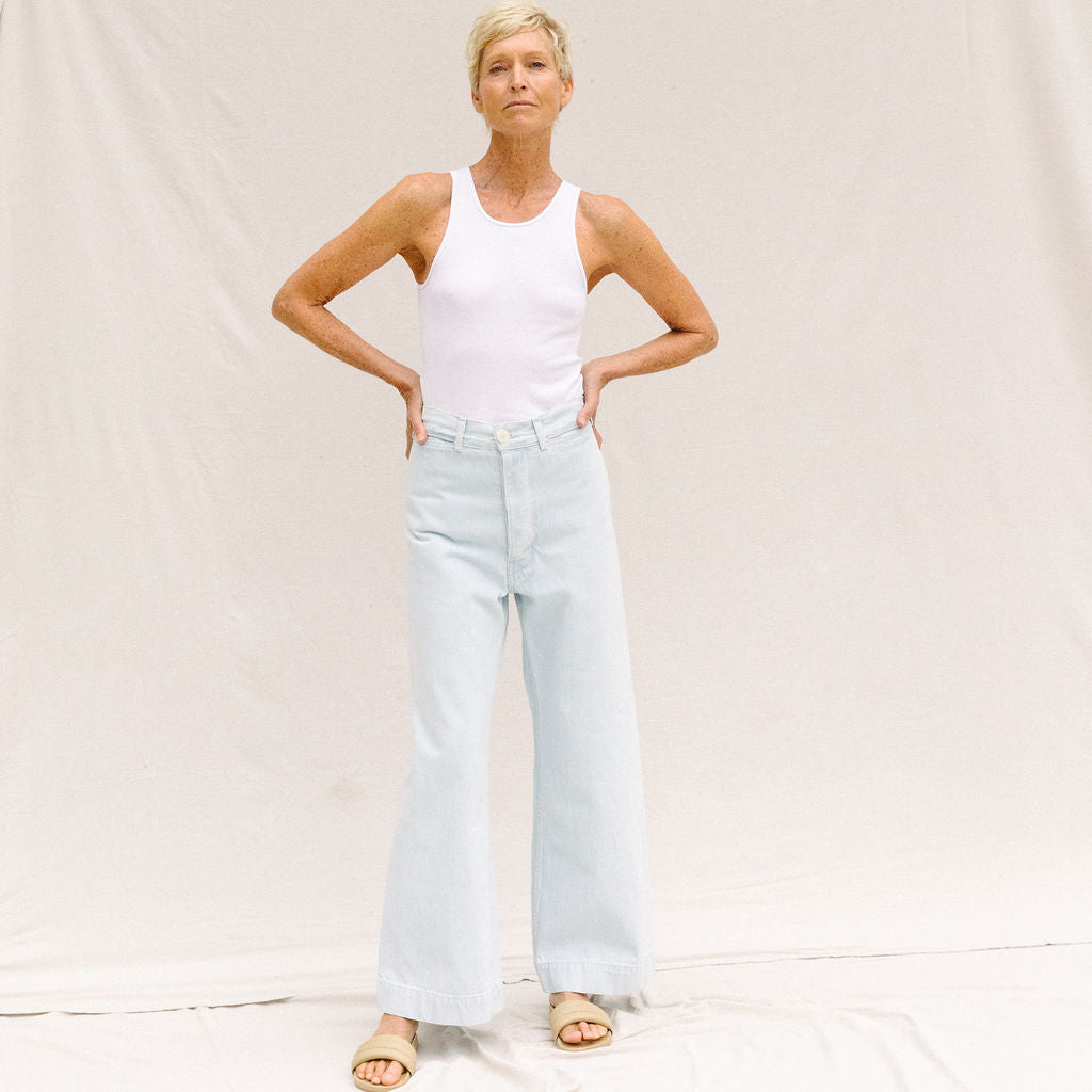 Sailor Pant - Pale Blue / Blue Stitch