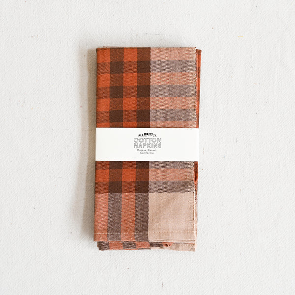 Grid Napkin Pair - Terracotta