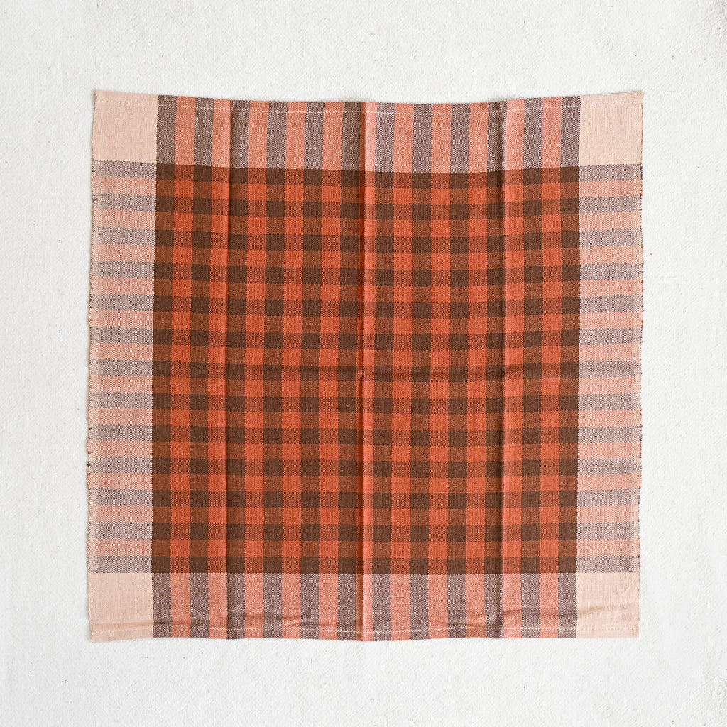 Grid Napkin Pair - Terracotta