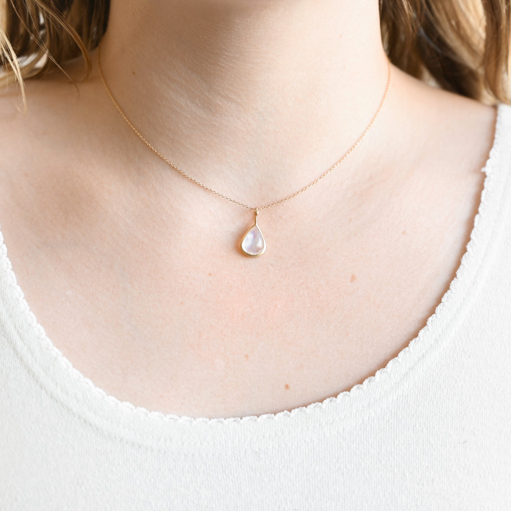 A.M Thorne - Granule Pear Moonstone Pendant