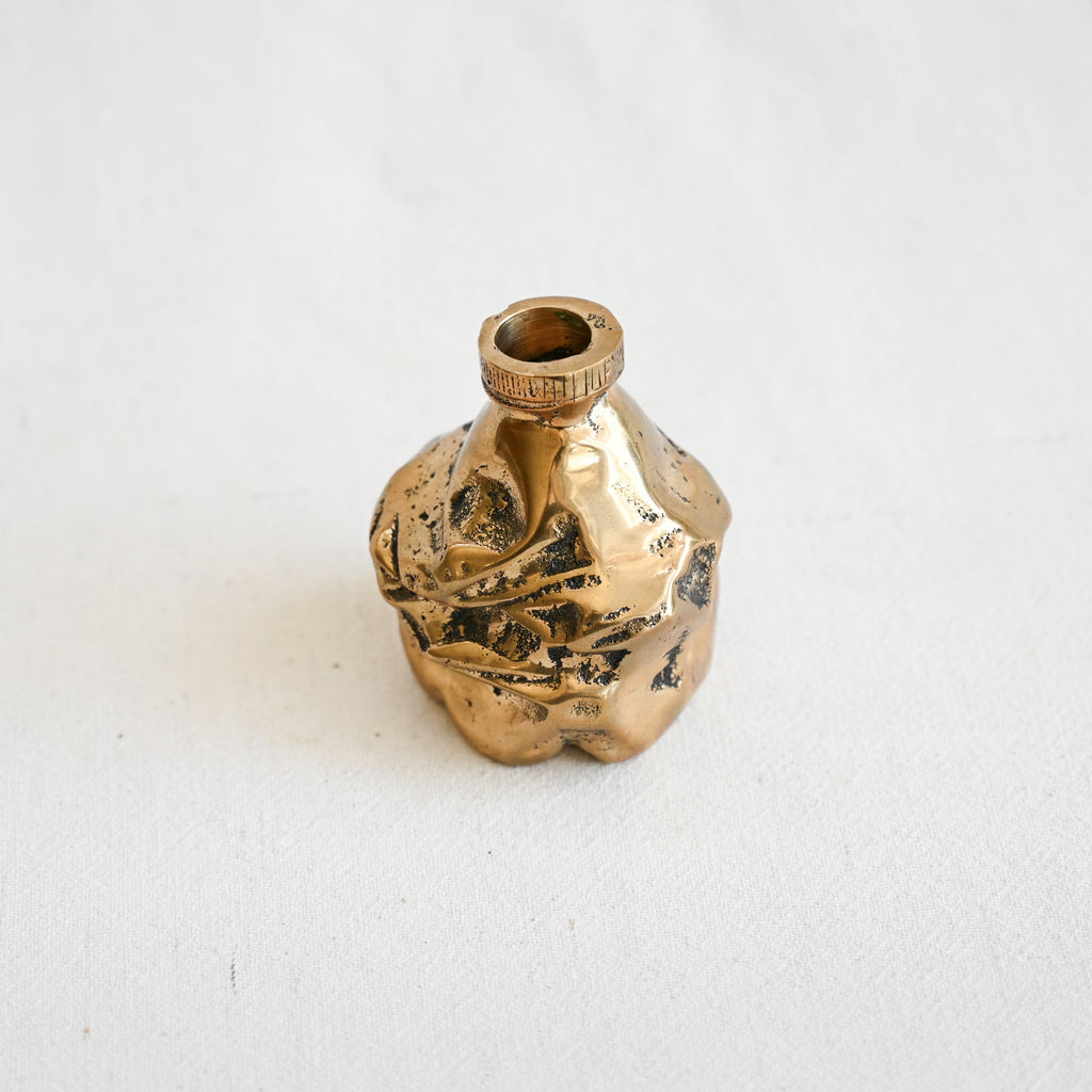Crushed Bottle Candle Holders - Bronze