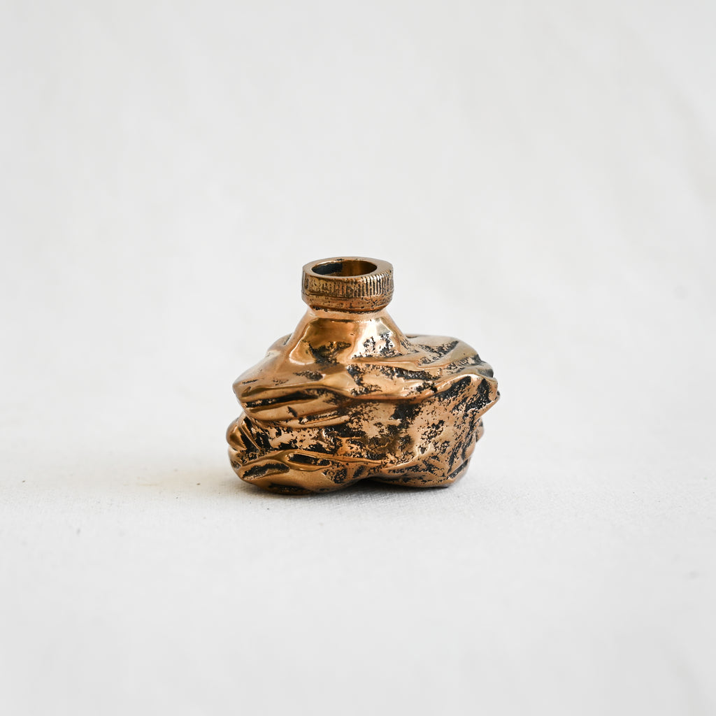 Crushed Bottle Candle Holders - Bronze