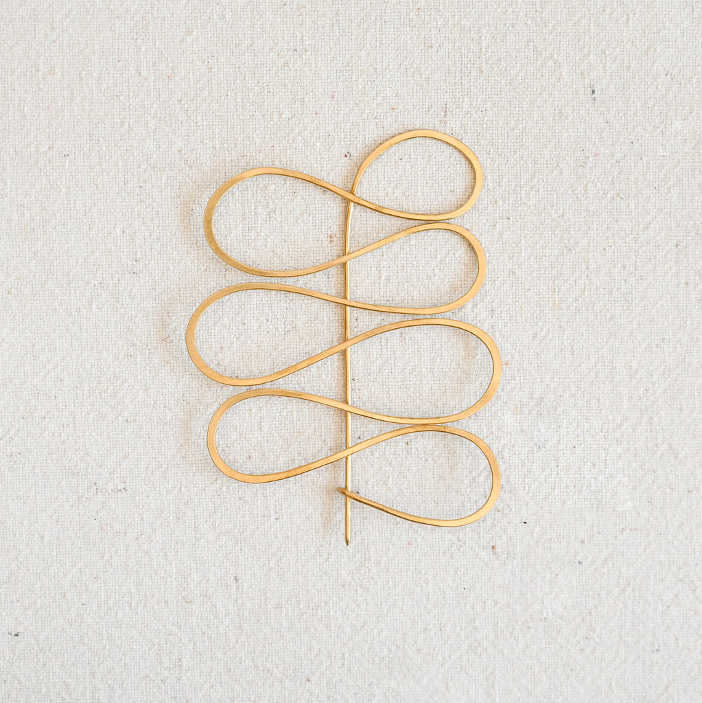 Wave Brass Brooch