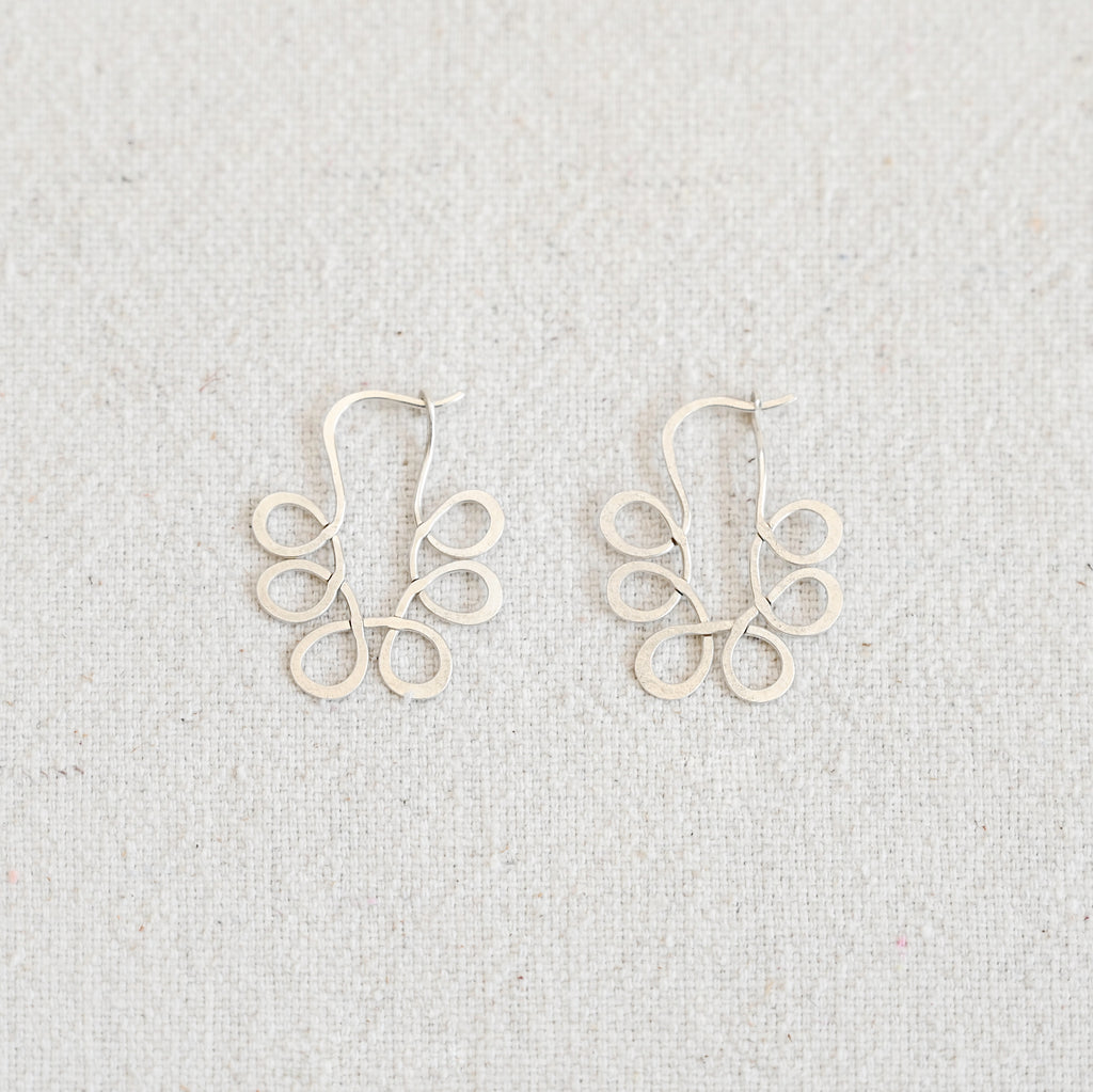 Silos 6 Loop Silver Earrings