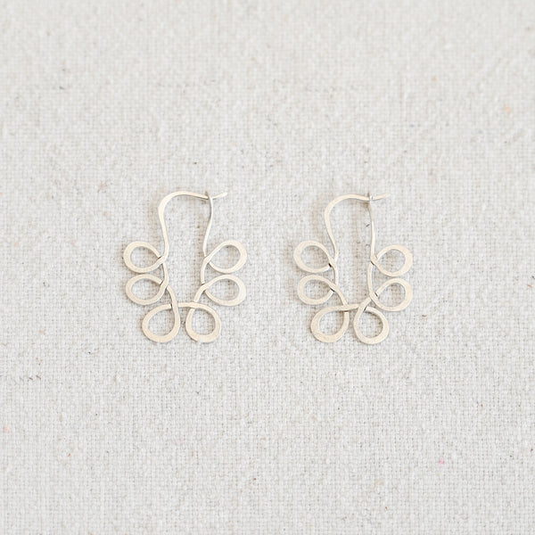 Silos 6 Loop Silver Earrings