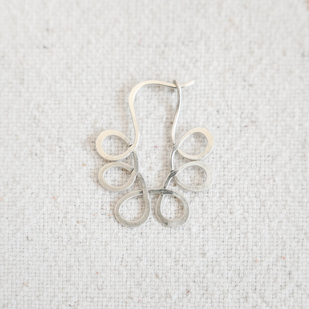 Silos 6 Loop Silver Earrings