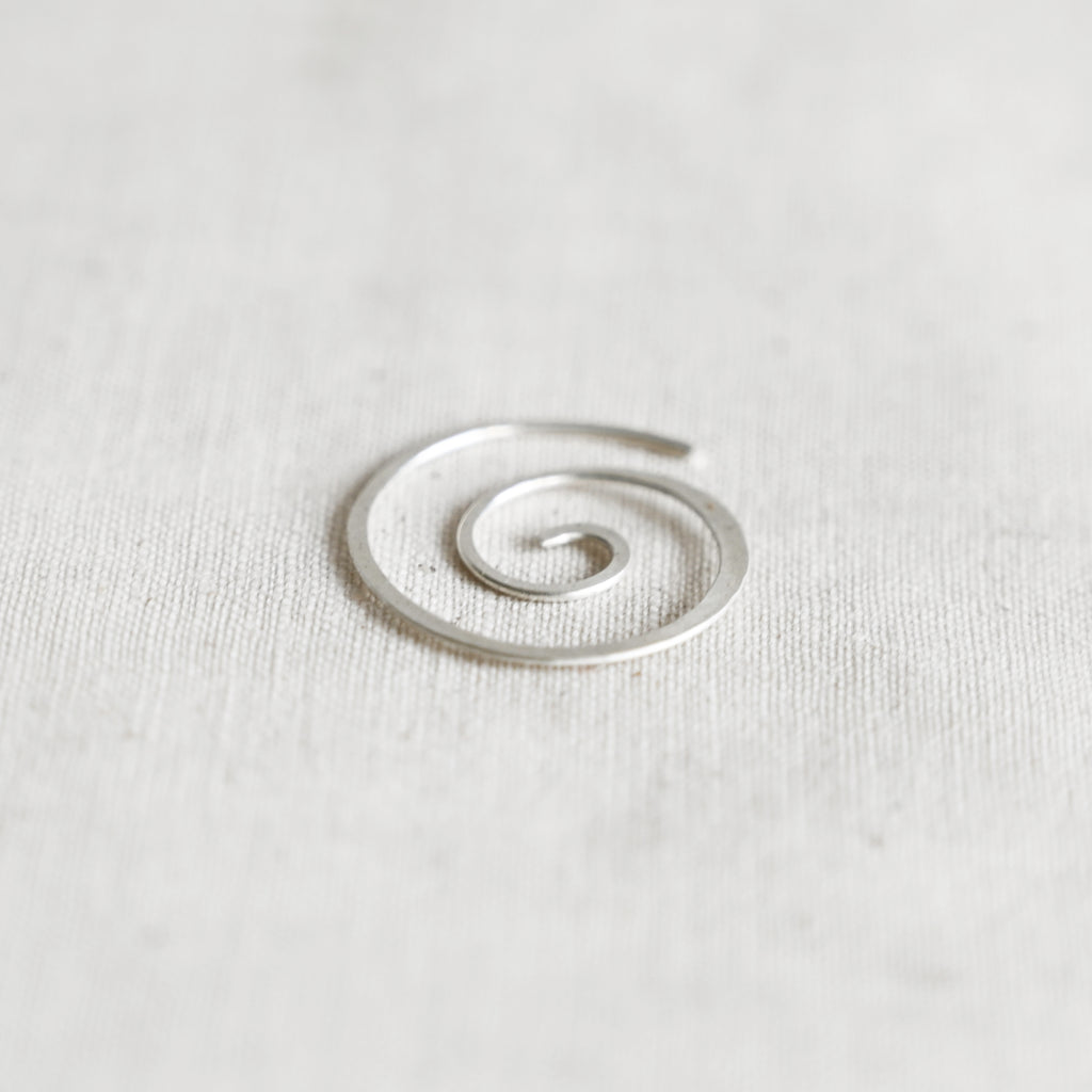 Big Silver Spiral Hoop Earrings