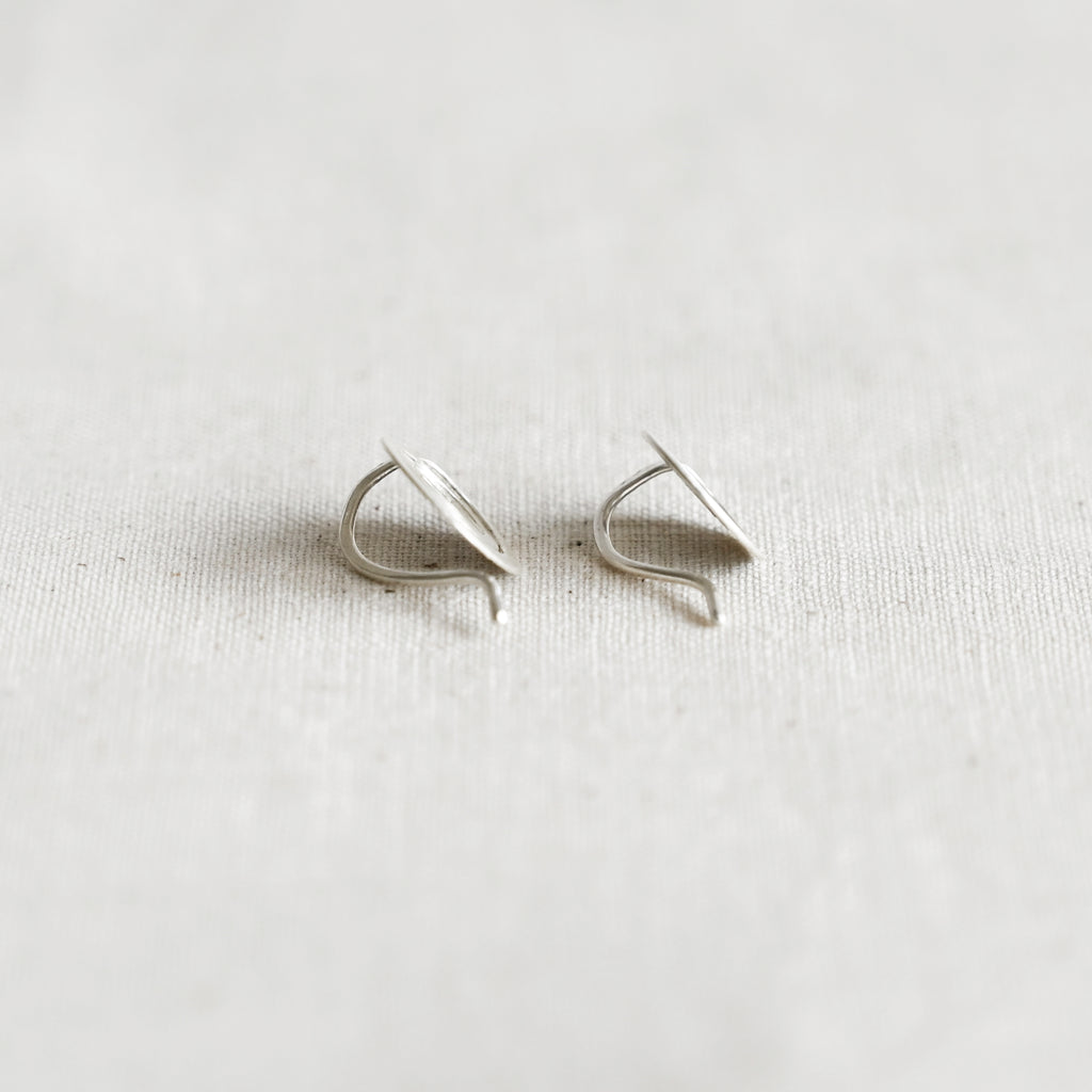 Silver Spiral Hook Earrings