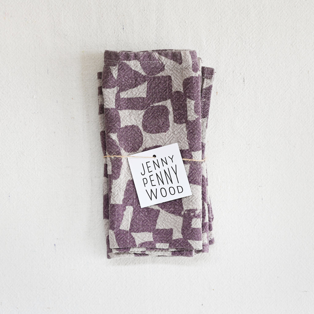 Textured Napkins - Checks - Moonbeam
