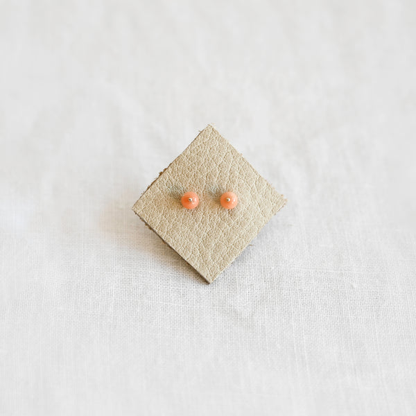 Coral Bead Stud
