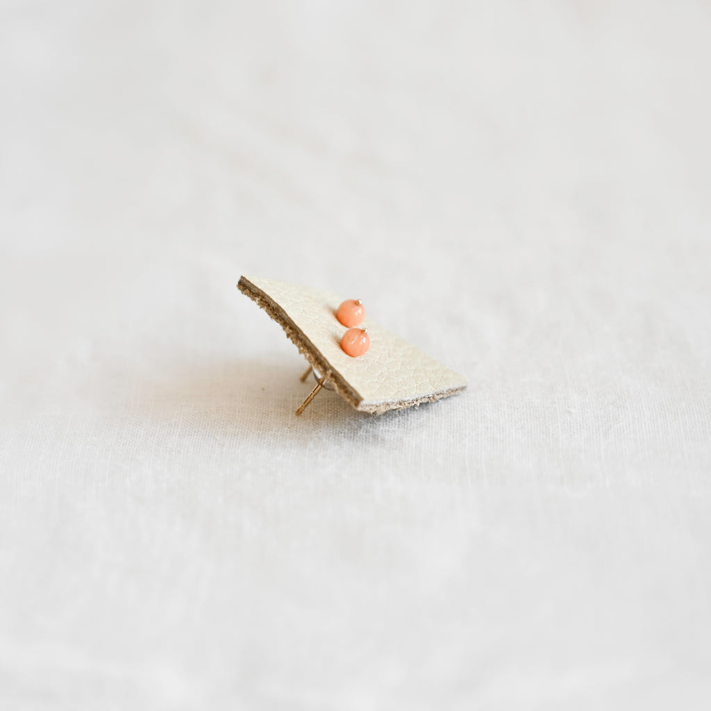 Coral Bead Stud