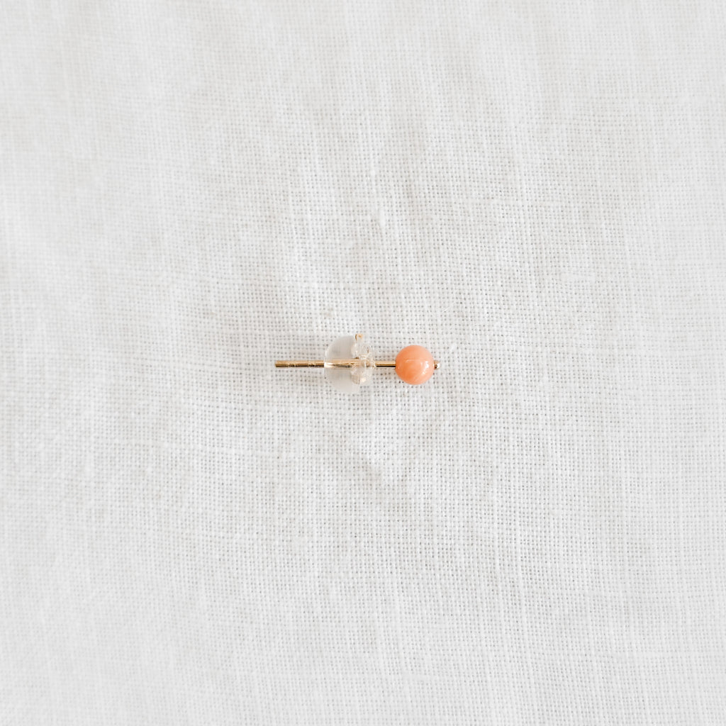 Coral Bead Stud