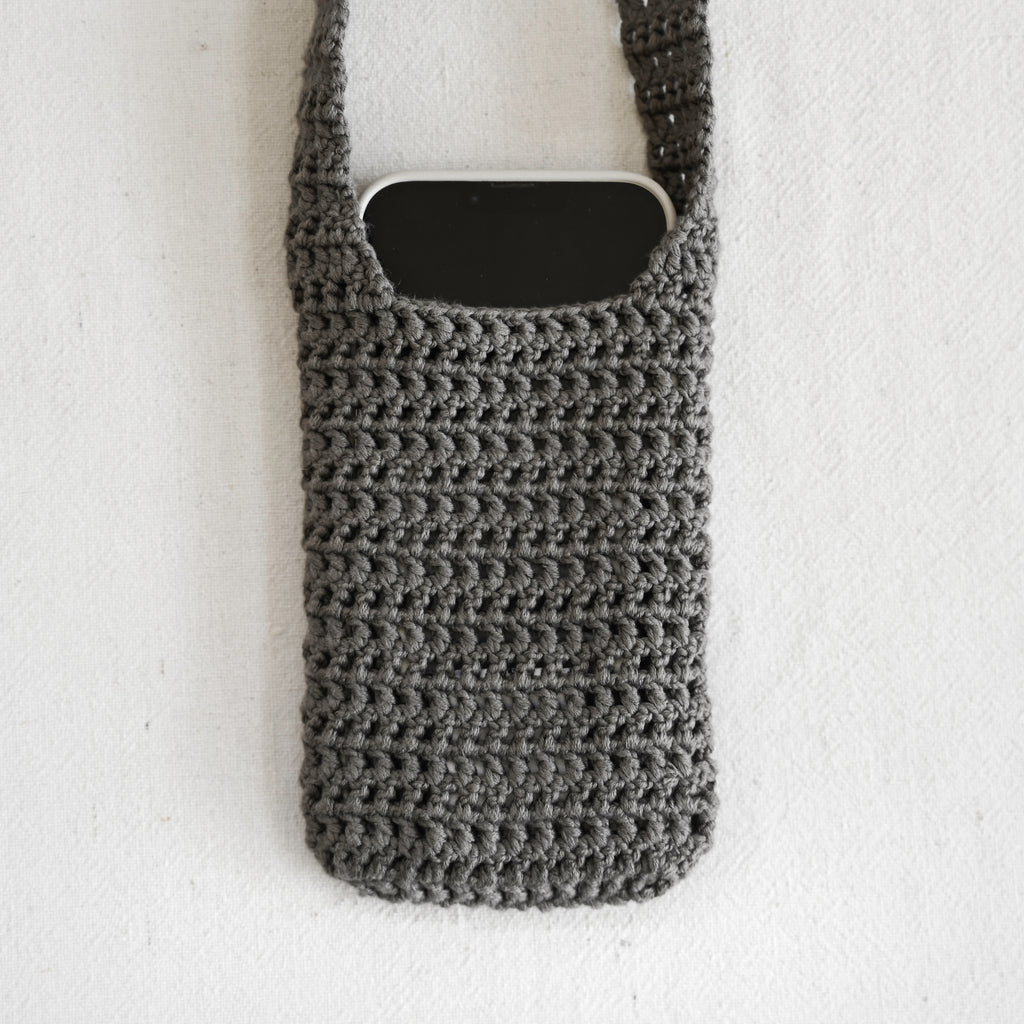 Crochet Net Pouch - Rock
