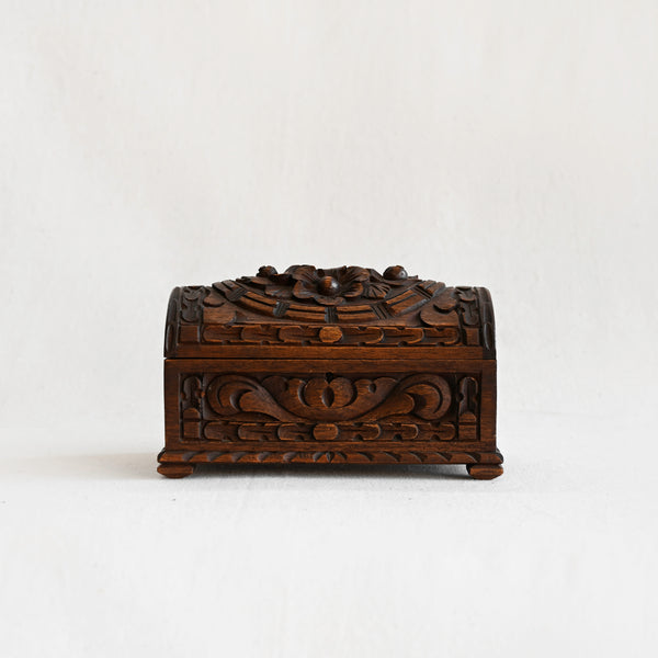 Vintage Carved Wood Lidded Box
