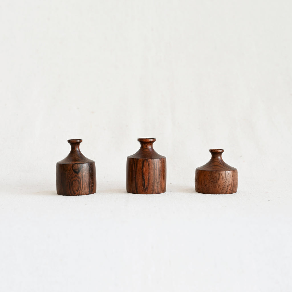 Vintage Walnut Bud Vase