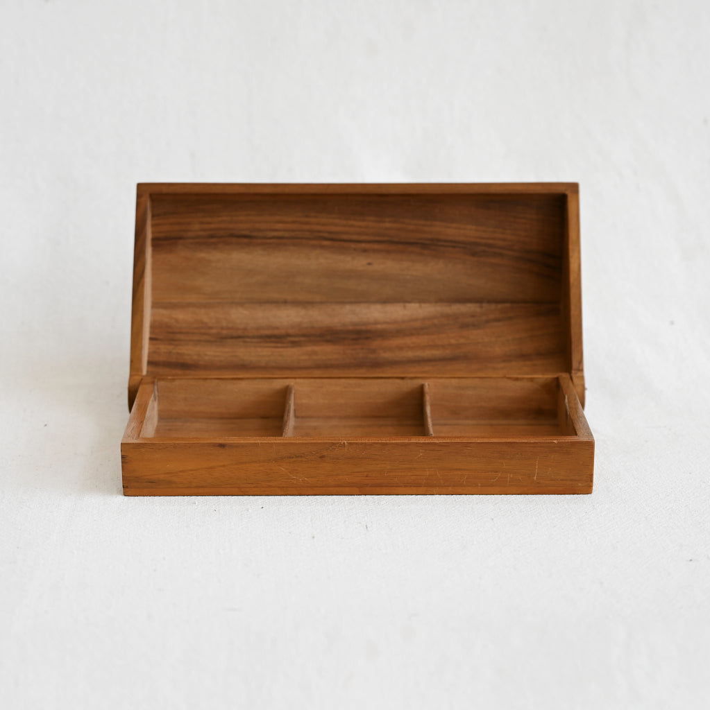 Vintage Wood Carved Jewelry Box