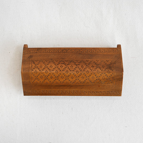 Vintage Wood Carved Jewelry Box
