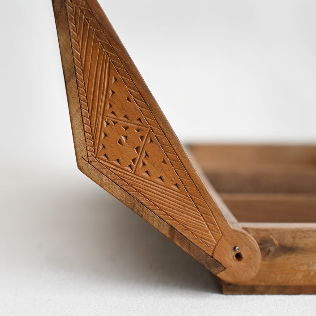 Vintage Wood Carved Jewelry Box