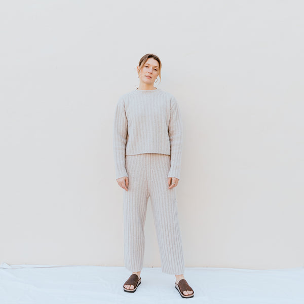 Plush Rib Pants - Putty